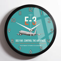 Thumbnail for E-3 Sentry AWACS design on turquoise framed wall clock