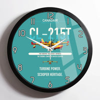 Thumbnail for Canadair CL-215T design on turquoise framed wall clock