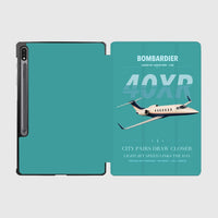 Thumbnail for Bombardier Learjet 40XR design on turquoise samsung tablet tablet case