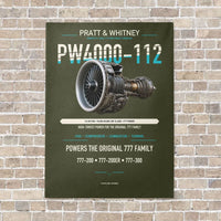 Thumbnail for PW4000-112 vertical canvas print - no frame - green army background