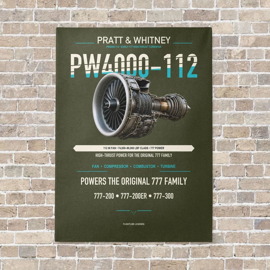 PW4000-112 vertical canvas print - no frame - green army background