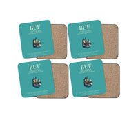 Thumbnail for Buffalo Niagara International Airport (BUF) design on turquoise 4 pieces set coaster