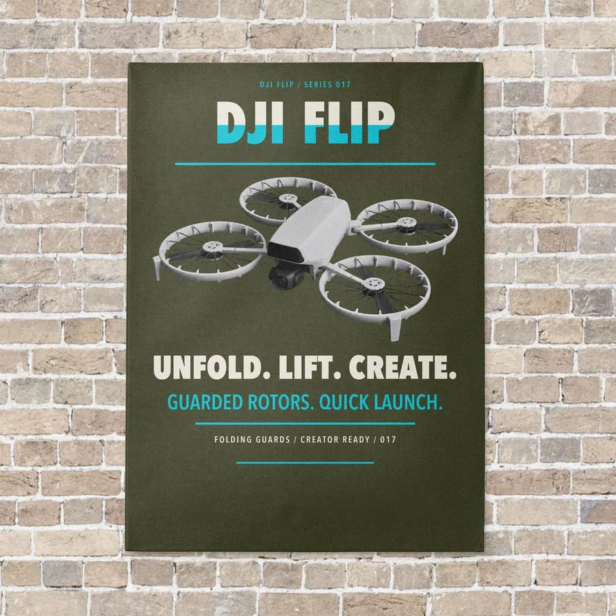DJI Flip vertical canvas print - no frame - green army background