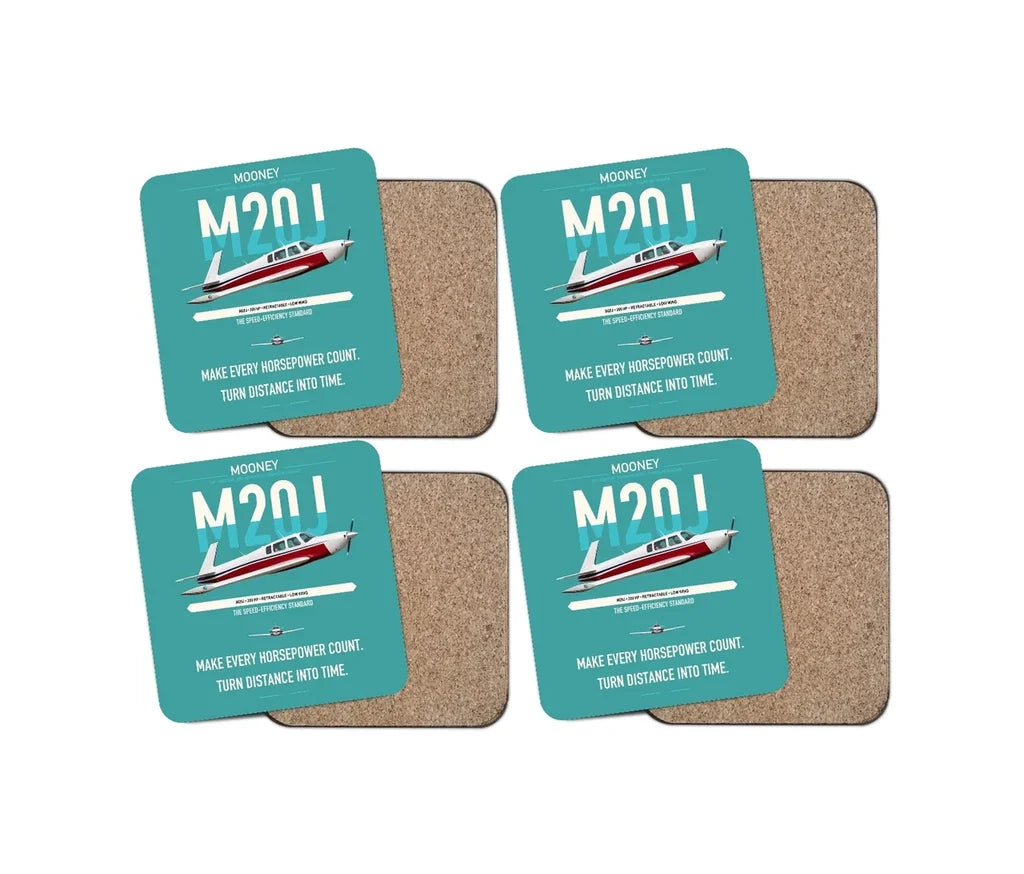 Mooney M20J 201 design on turquoise 4 pieces set coaster