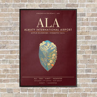 Thumbnail for Almaty International Airport ALA - Canvas Framed - Dark Red