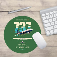 Thumbnail for Boeing 737 MAX 8 design on green round mouse pad