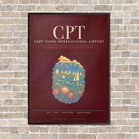 Thumbnail for Cape Town International Airport CPT - Canvas Framed - Dark Red
