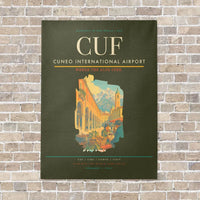 Thumbnail for Cuneo International Airport CUF vertical canvas print - no frame - green army background
