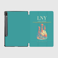 Thumbnail for Lanai Airport (LNY) design on turquoise samsung tablet tablet case
