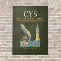 Thumbnail for Cheyenne Regional Airport CYS vertical canvas print - no frame - green army background