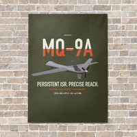 Thumbnail for MQ-9A Reaper vertical canvas print - no frame - green army background