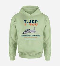 Thumbnail for T-45C Goshawk design on light green double-side hoodie, single-side print