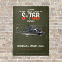 Thumbnail for Sikorsky S-76B vertical canvas print - no frame - green army background