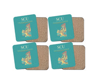 Thumbnail for Antonio Maceo Airport (SCU) design on turquoise 4 pieces set coaster