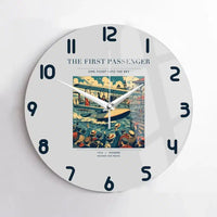 Thumbnail for VINTAGE G4007 - The First Passenger - Designed Wall Clocks design on lightgray no-frame