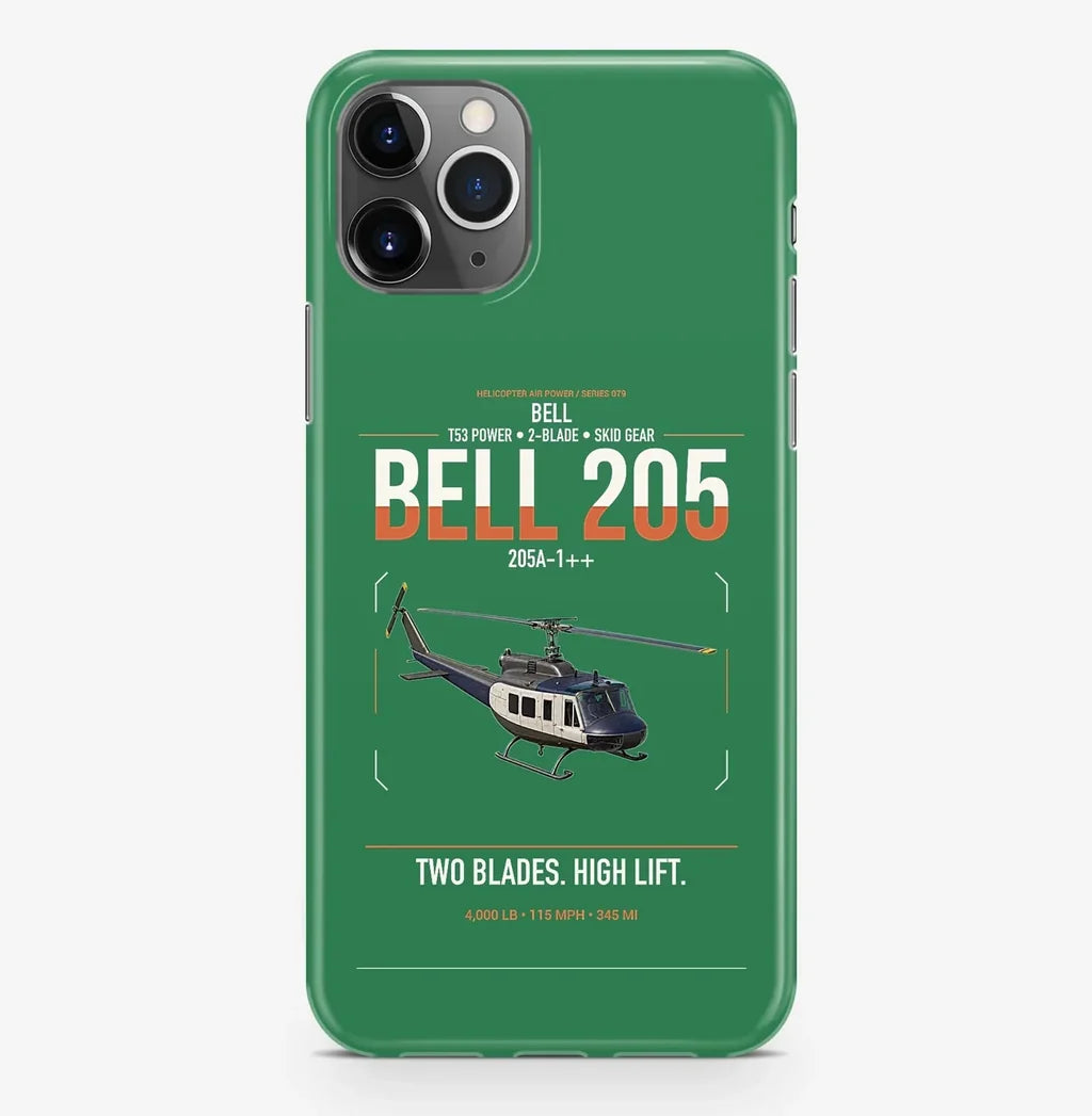 Bell 205A-1++ design on green magsafe iphone case, for iPhone Pro Max