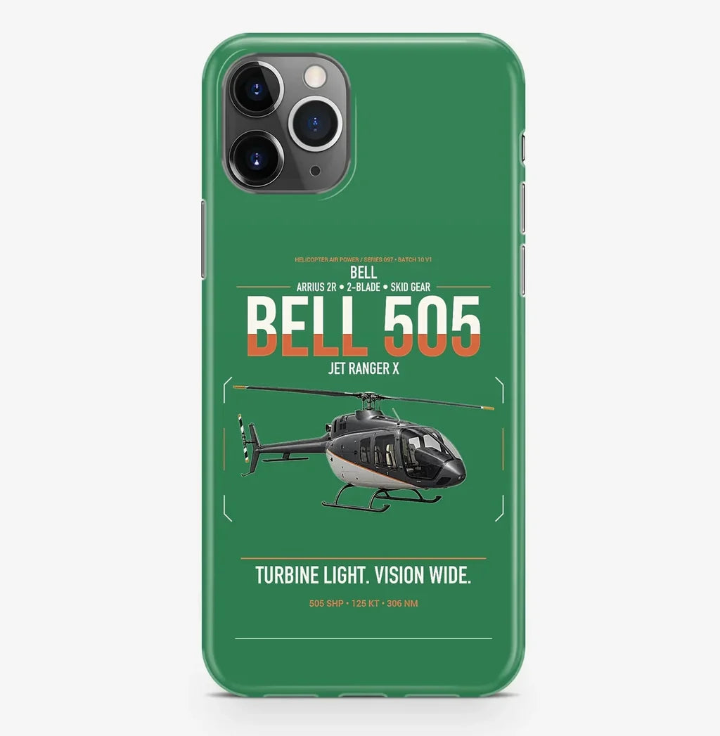 Bell 505 Jet Ranger X design on green magsafe iphone case, for iPhone Pro Max