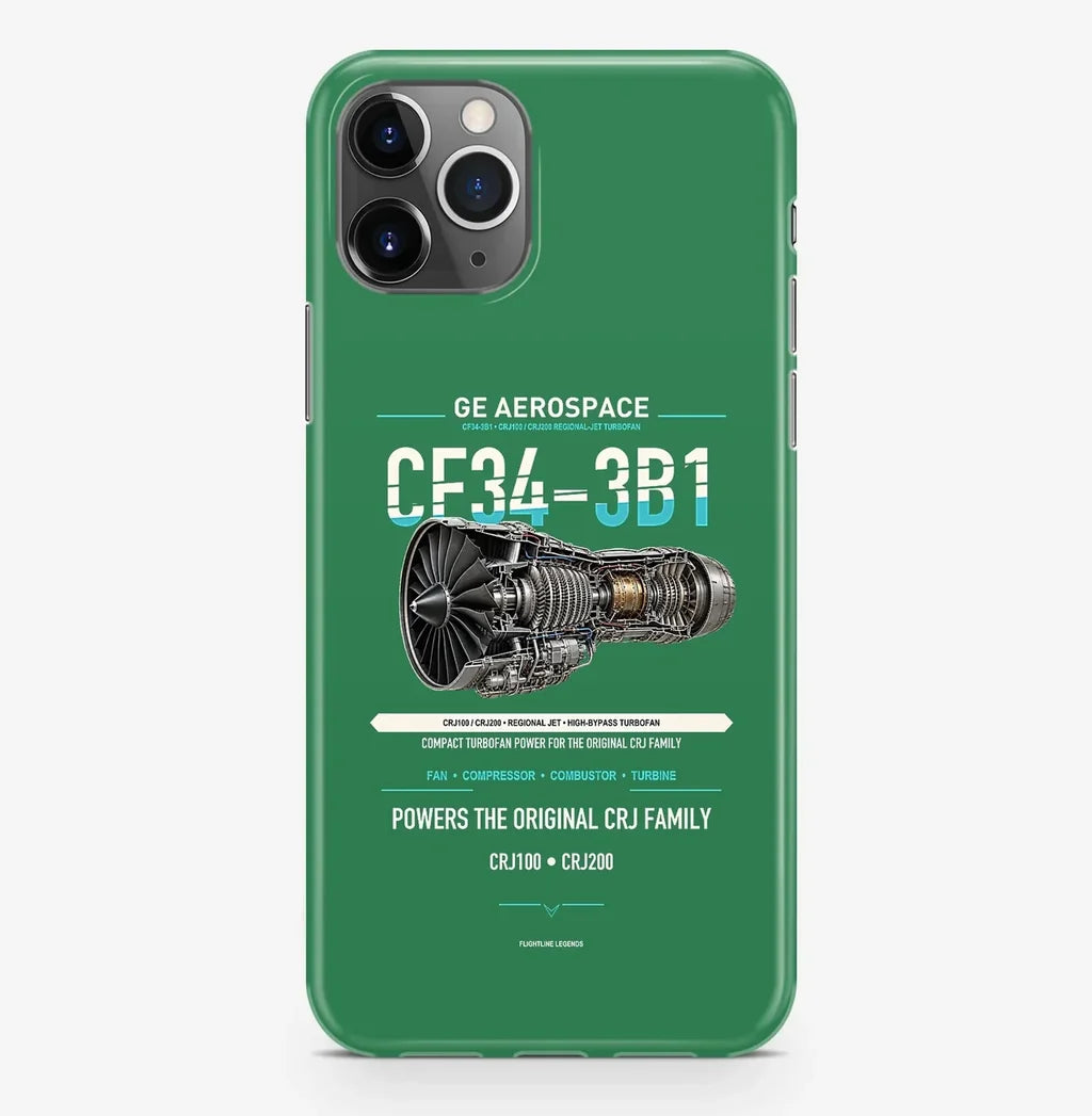 CF34-3B1 Case ProMax design on green iphone case promax