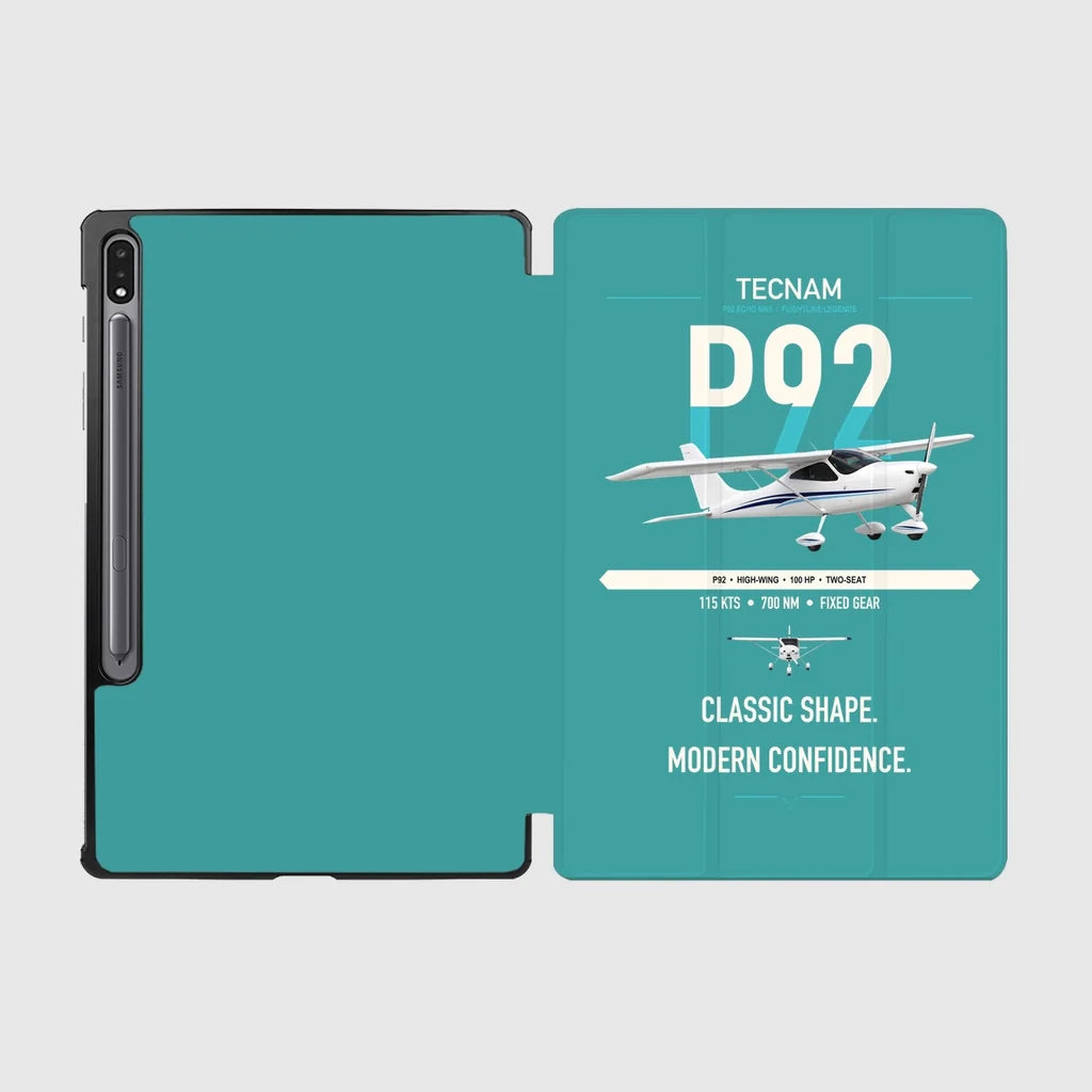 Tecnam P92 Echo MkII design on turquoise samsung tablet tablet case