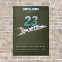 Thumbnail for Bombardier Learjet 23 vertical canvas print - no frame - green army background