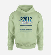 Thumbnail for Tecnam P2012 Traveller design on light green double-side hoodie, single-side print