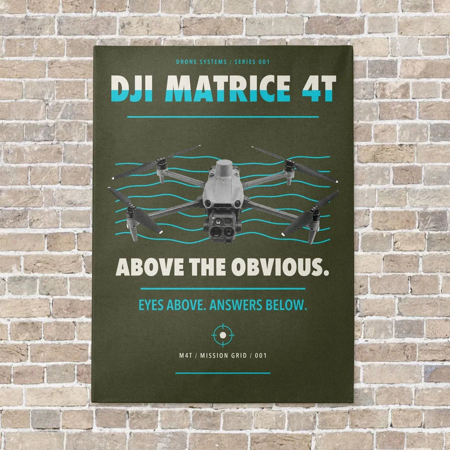 DJI Matrice 4T vertical canvas print - no frame - green army background