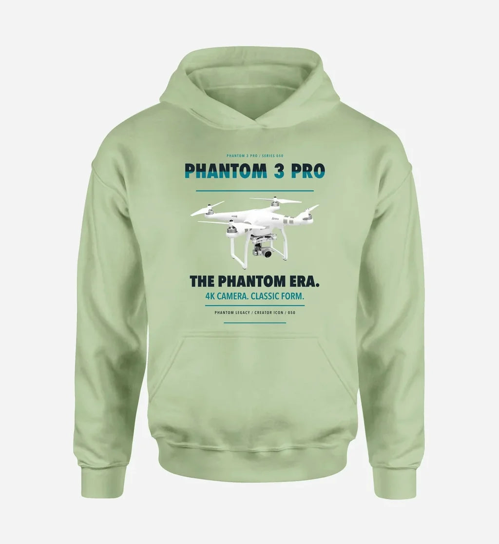 DJI Phantom 3 Professional design on light green hoodie single side