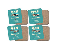 Thumbnail for Boeing 314 Clipper design on turquoise 4 pieces set coaster