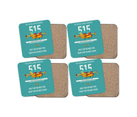 Thumbnail for De Havilland Canadair 515 design on turquoise 4 pieces set coaster