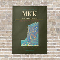 Thumbnail for Molokai Airport MKK vertical canvas print - no frame - green army background