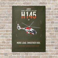 Thumbnail for Airbus H145 D3 vertical canvas print - no frame - green army background