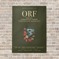 Thumbnail for Norfolk International Airport ORF vertical canvas print - no frame - green army background