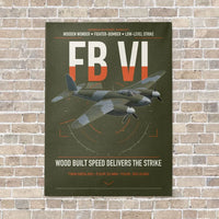 Thumbnail for de Havilland Mosquito FB VI vertical canvas print - no frame - green army background