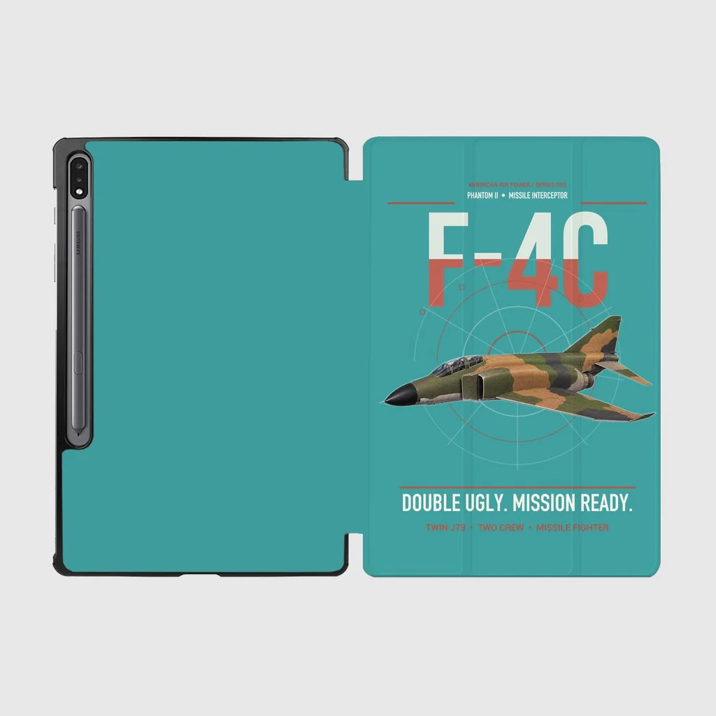 F-4C Phantom II design on turquoise samsung tablet tablet case
