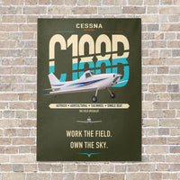 Thumbnail for Cessna A188B AgTruck vertical canvas print - no frame - green army background