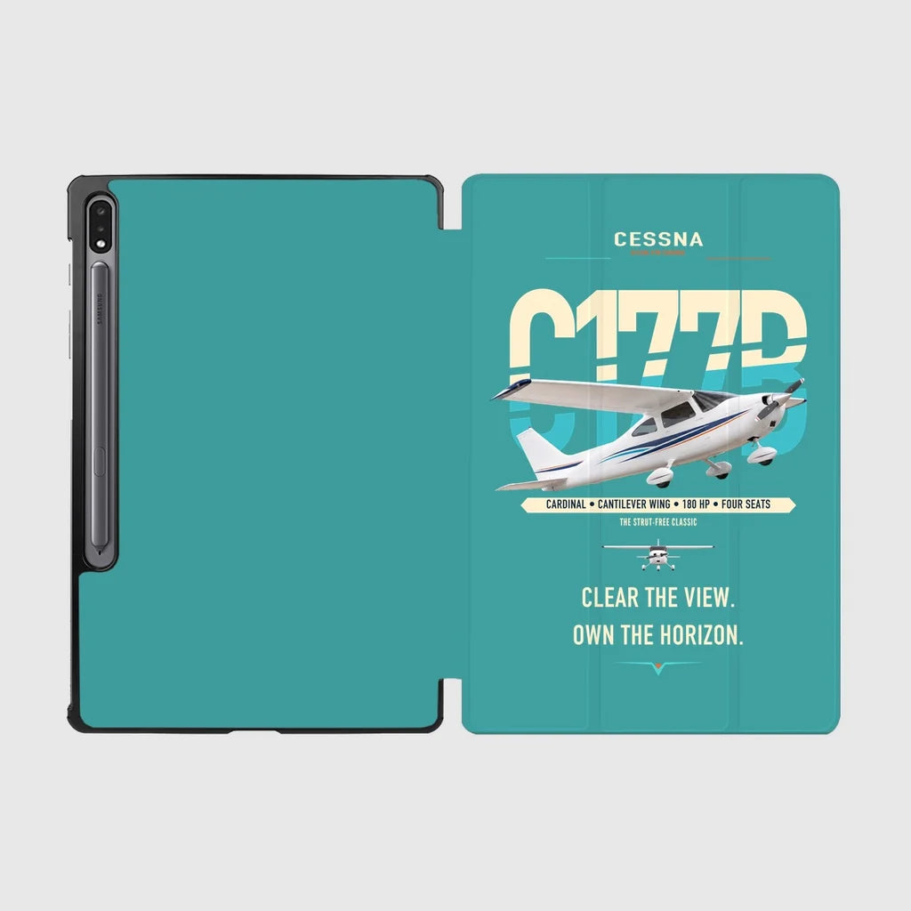 Cessna 177B Cardinal design on turquoise samsung tablet tablet case