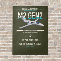 Thumbnail for Cessna Citation M2 Gen2 vertical canvas print - no frame - green army background