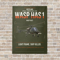Thumbnail for Westland Wasp HAS1 vertical canvas print - no frame - green army background