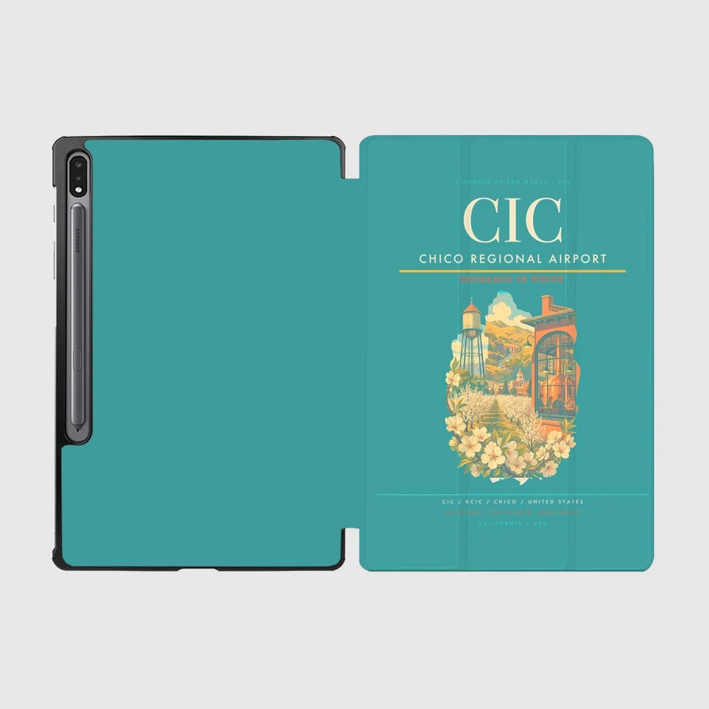 Chico Regional Airport (CIC) design on turquoise samsung tablet tablet case