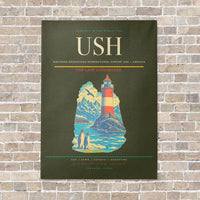 Thumbnail for Malvinas Argentinas International Airport USH — Ushuaia vertical canvas print - no frame - green army background