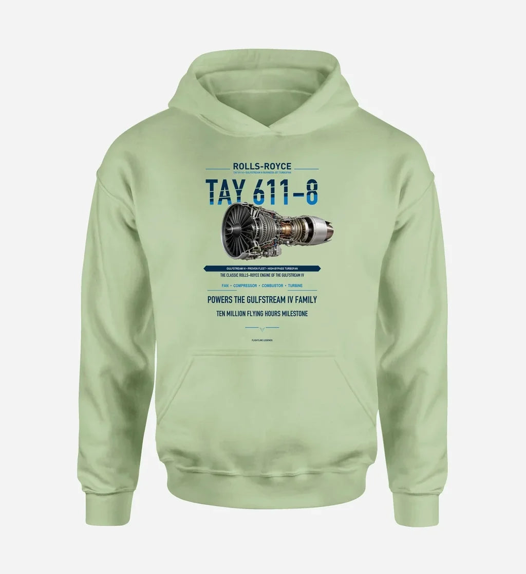 TAY 611-8 design on light green hoodie single side