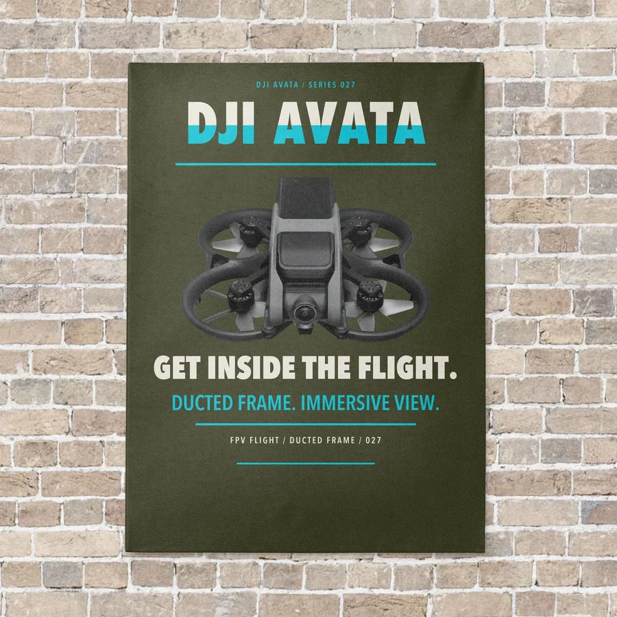 DJI Avata vertical canvas print - no frame - green army background