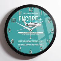 Thumbnail for Cessna Citation Encore+ design on turquoise framed wall clock