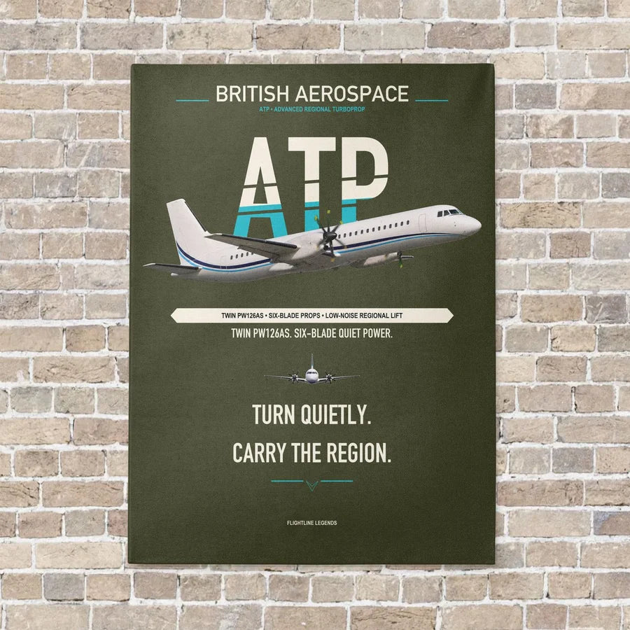 British Aerospace ATP vertical canvas print - no frame - green army background