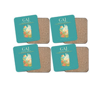 Thumbnail for Yamagata Airport (GAJ) design on turquoise 4 pieces set coaster