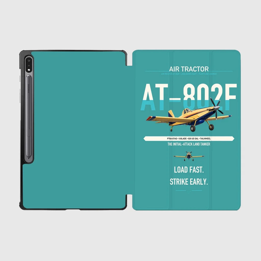 Air Tractor AT-802F design on turquoise samsung tablet tablet case