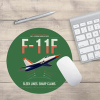 Thumbnail for F-11F Tiger design on green round mouse pad