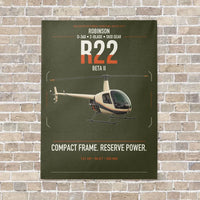Thumbnail for Robinson R22 Beta II vertical canvas print - no frame - green army background