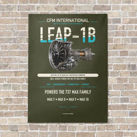 Thumbnail for CFM LEAP-1B vertical canvas print - no frame - green army background