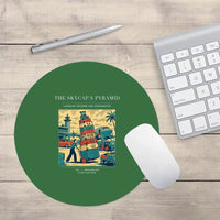 Thumbnail for VINTAGE G4379 - The Skycap's Pyramid - Designed Mouse Pads design on green round